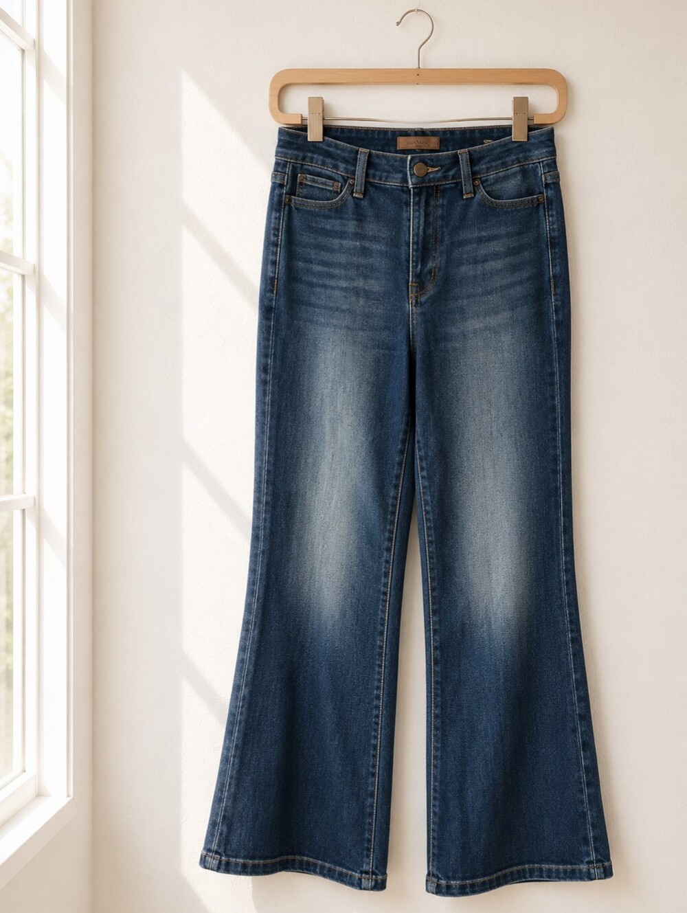 Judy Blue Womens 11/30 Retro Wide Leg Jeans Dark Wash High Rise